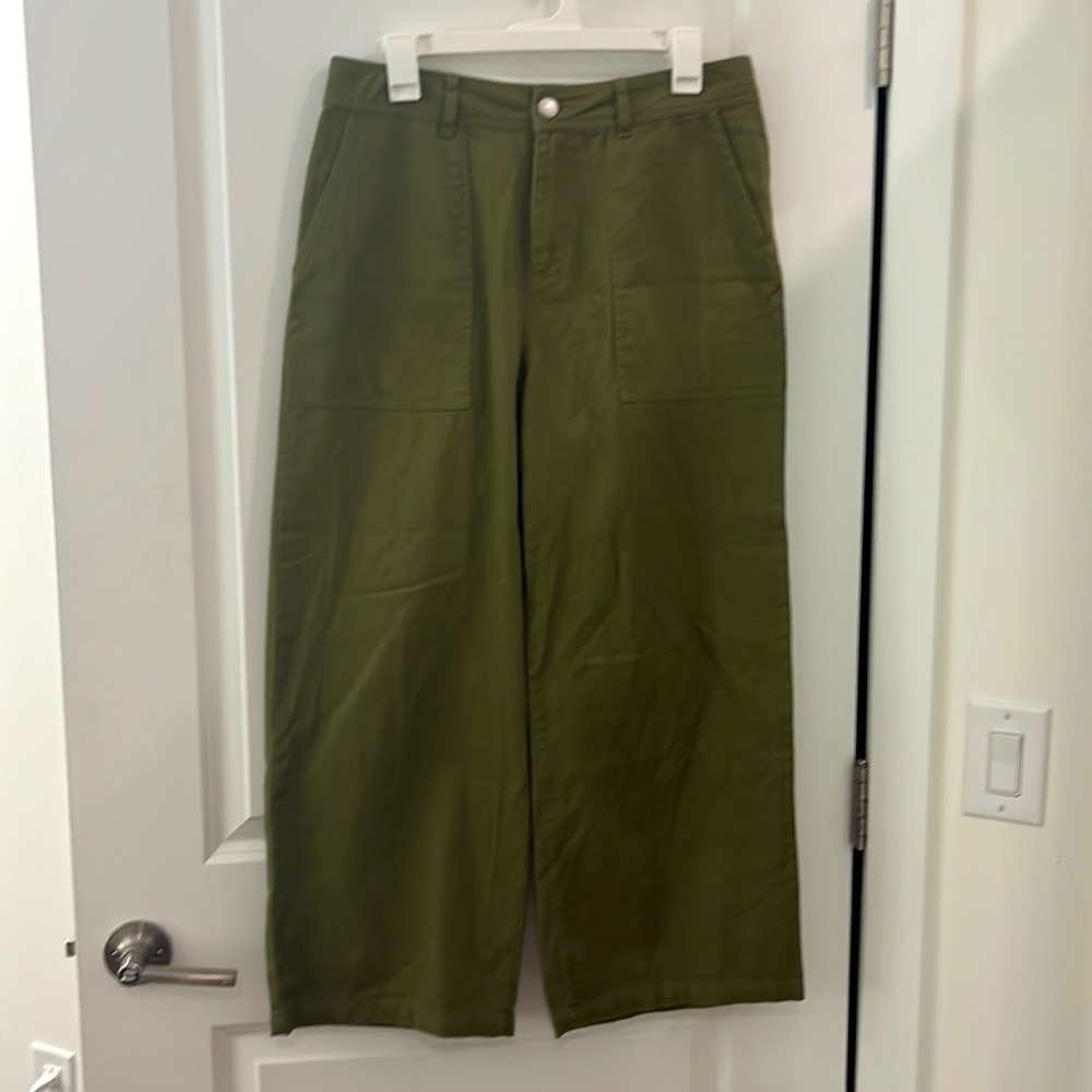 Who What Wear Olive Green Wide Leg Pants